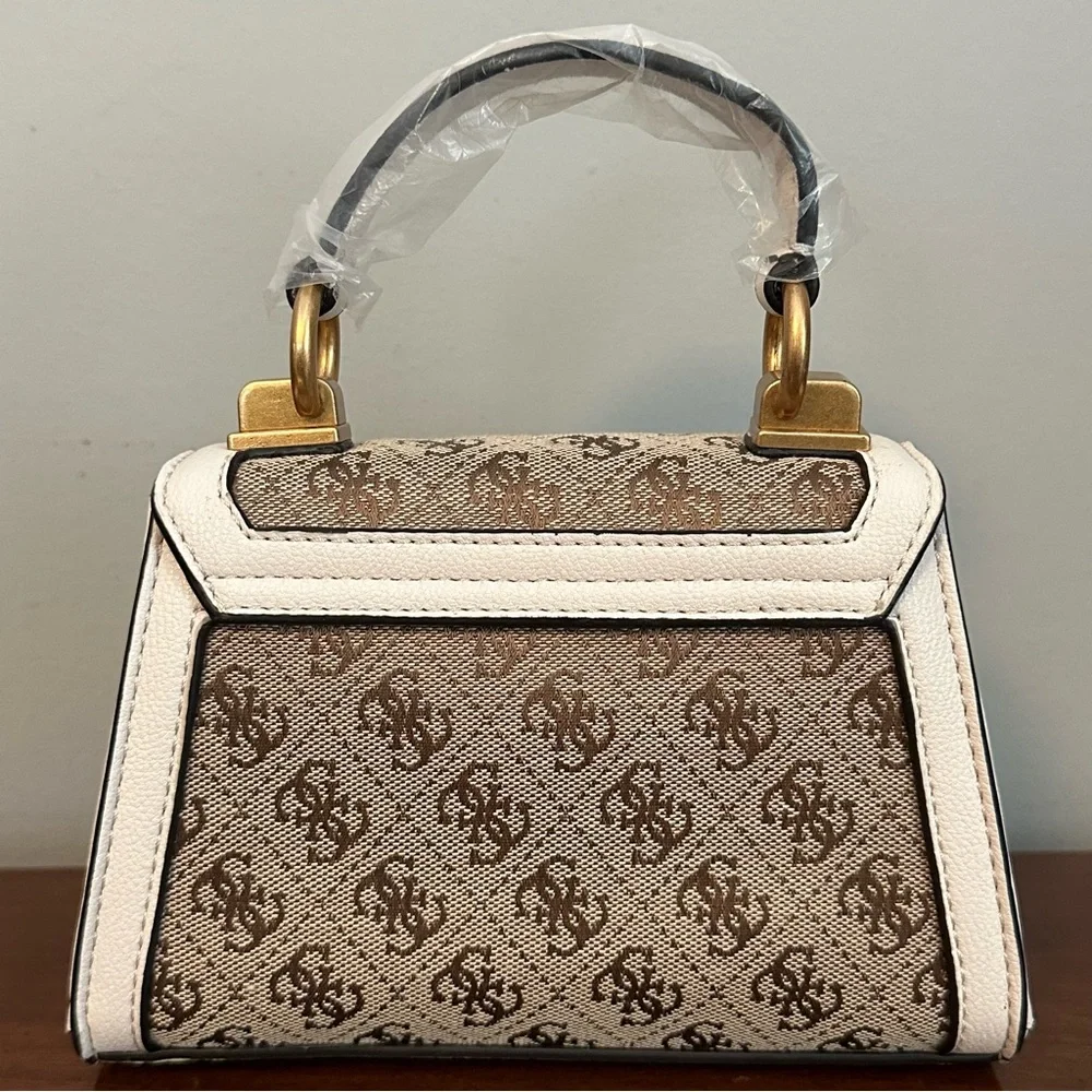 Guess Stephi Jacquard Logo Micro Mini Bag in brown - Picture 3 of 11
